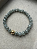 JBD2401 Chime | Icy Grey Wuji Beads Bracelet with 18K Yellow Gold Bead