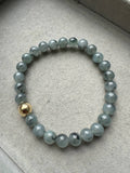 JBD2401 Chime | Icy Grey Wuji Beads Bracelet with 18K Yellow Gold Bead