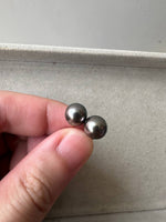 JO230011 Midnight Noon | Black Tahitian (South Sea) Pearls Earrings Studs