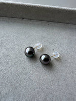 JO230011 Midnight Noon | Black Tahitian (South Sea) Pearls Earrings Studs