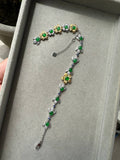 JBD230012 Dance in the Secret Garden | 18K Gold Bracelet with Grade A Green Jadeite cabochons