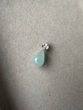 JO230015 Pluie | Icy Teardrop carved Jadeite in 18K White Gold Setting with Natural Diamonds