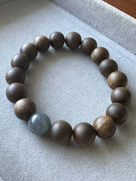 JBD2404 Kyōmei | Icy Black Jadeite with Nha Trang Agarwood Beads