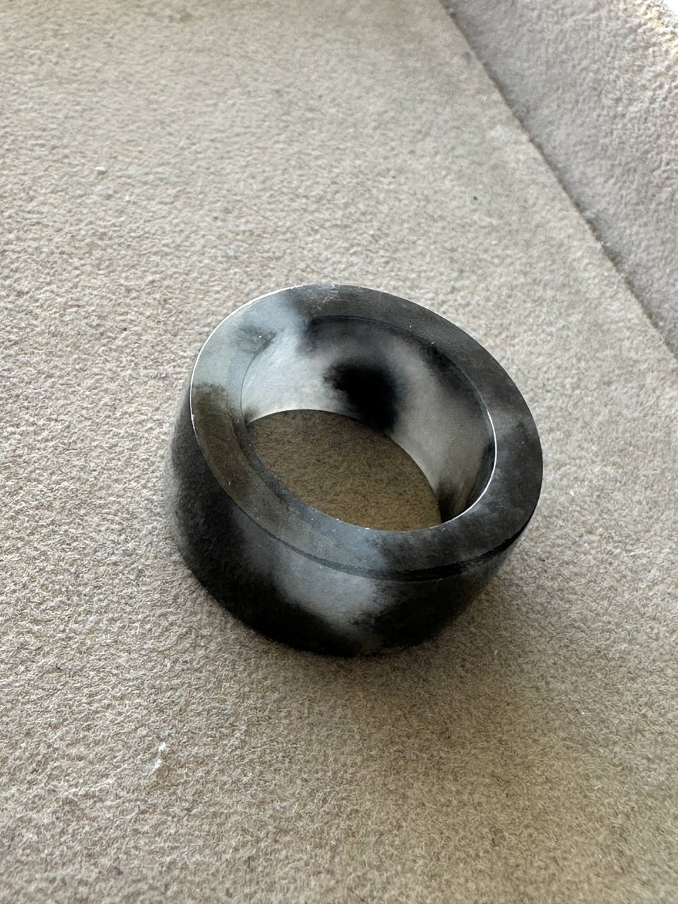 JO2504 Mò | Icy Wuji Black Jadeite Thumb Ring HK19 | US 8.5