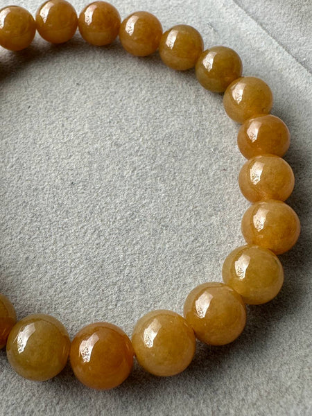 JBD2409 Honey | Honey Yellow Jadeite Beads Bracelet