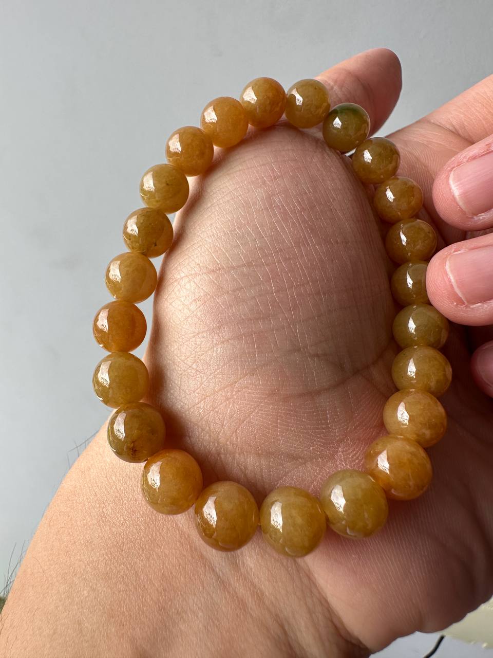 JBD2409 Honey | Honey Yellow Jadeite Beads Bracelet