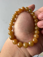 JBD2409 Honey | Honey Yellow Jadeite Beads Bracelet