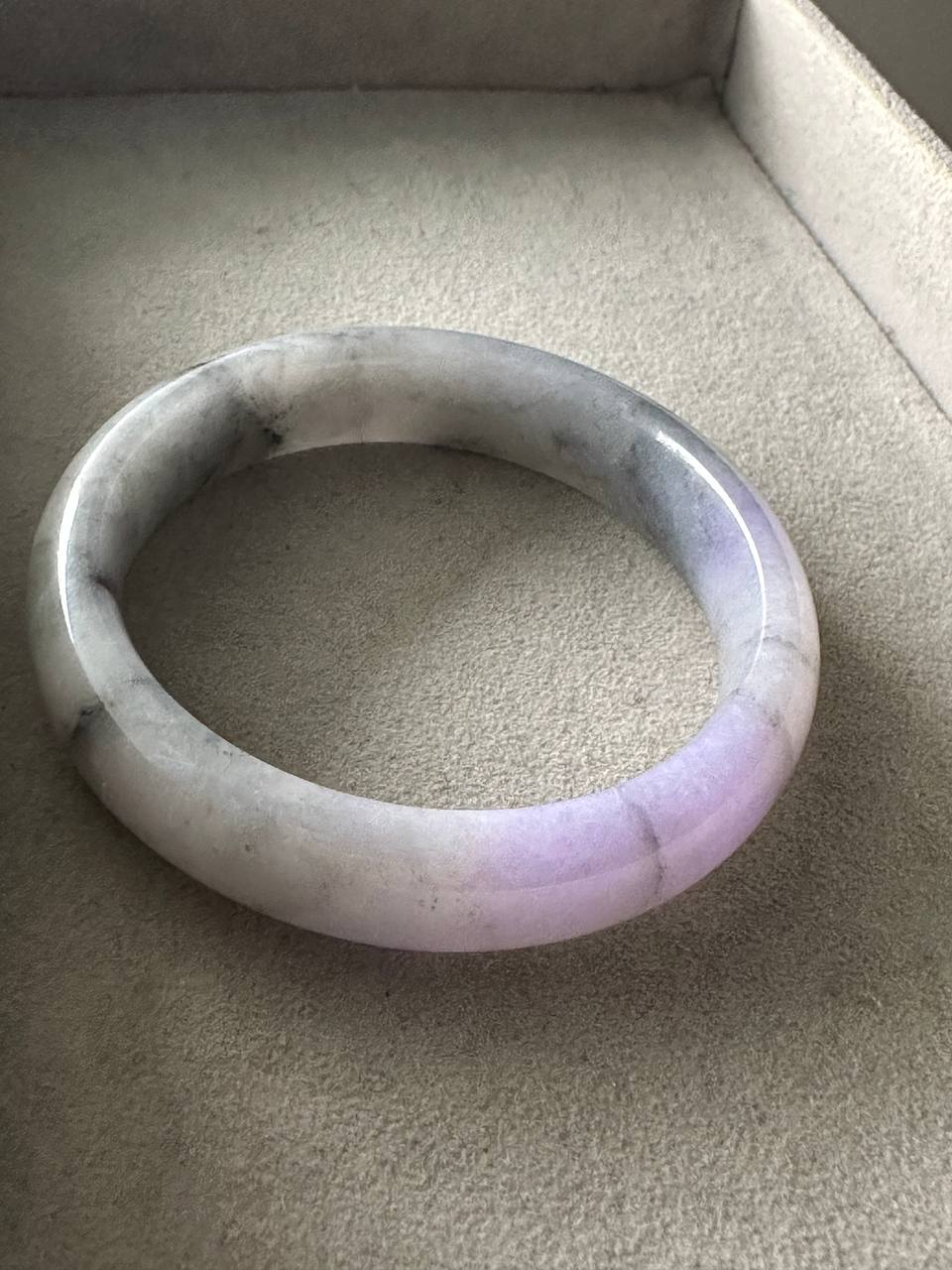 JBG25001 Lavender at Dusk | Black Wuji Jadeite with Lavender Blend Size 51.7