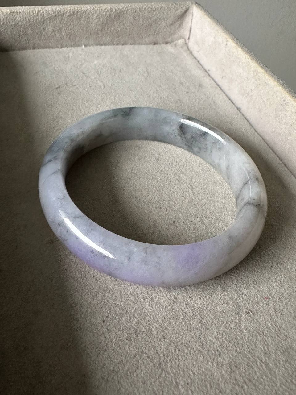 JBG25001 Lavender at Dusk | Black Wuji Jadeite with Lavender Blend Size 51.7