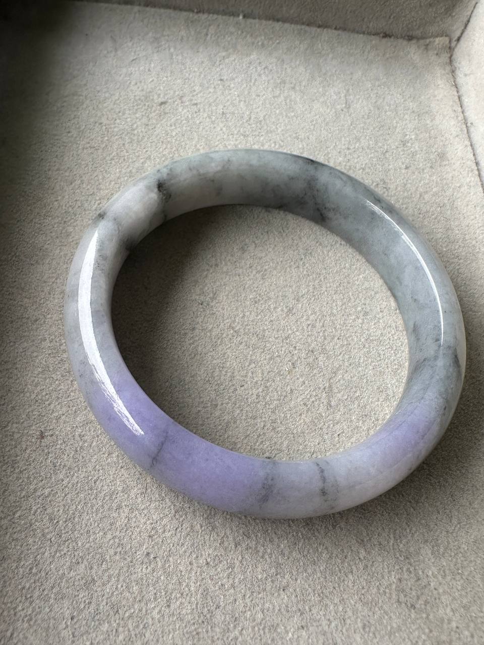 JBG25001 Lavender at Dusk | Black Wuji Jadeite with Lavender Blend Size 51.7