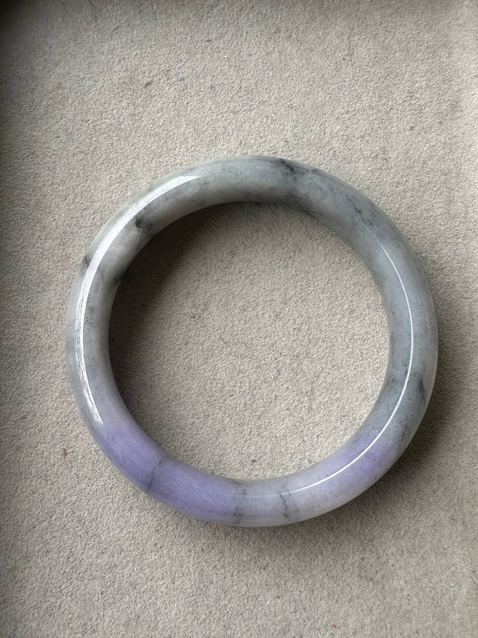 JBG25001 Lavender at Dusk | Black Wuji Jadeite with Lavender Blend Size 51.7