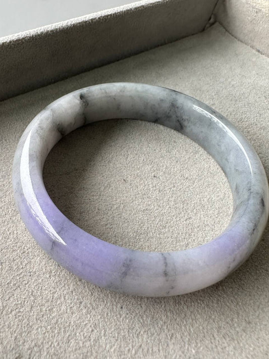 JBG25001 Lavender at Dusk | Black Wuji Jadeite with Lavender Blend Size 51.7