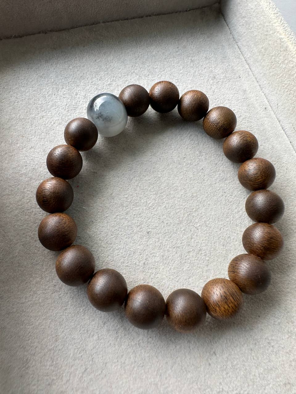 JBD2413 Enlightenment | Black Wuji Jadeite Abacus Bead in Nha Trang Agarwood Beads