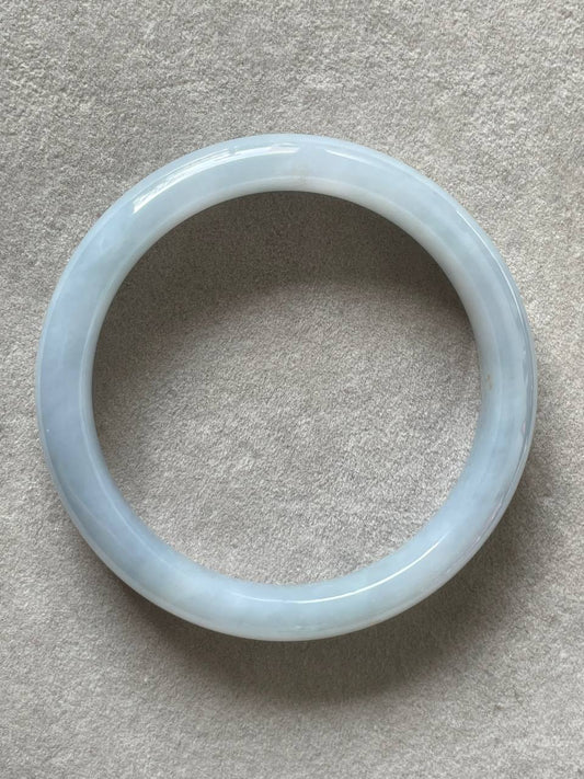 JBG25002 Stars in the Sea | Blue Jadeite Jade Bangle with Specs of Yellow Jadeite