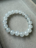 JBD2414 Black Shimmers | White Icy Jadeite with Wuji Black Specs Beads Bracelet
