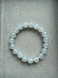 JBD2414 Black Shimmers | White Icy Jadeite with Wuji Black Specs Beads Bracelet