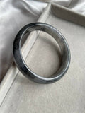 JBG223002 The Black Floating Marble Wuji Jadeite Jade Bangle