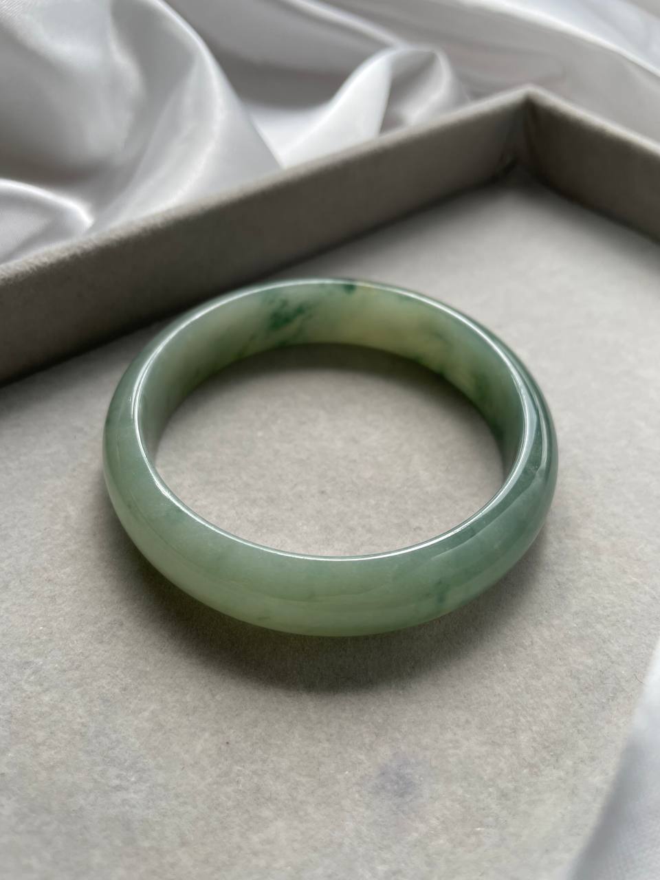 JBG223012 The Aged Olive Green Jade Bangle Size 56.8