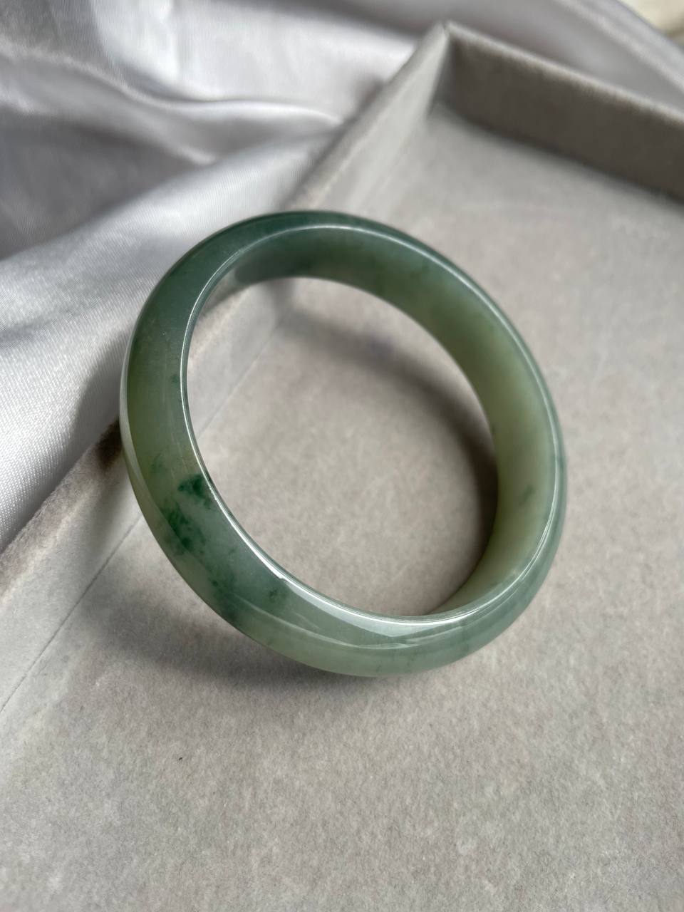 JBG223012 The Aged Olive Green Jade Bangle Size 56.8
