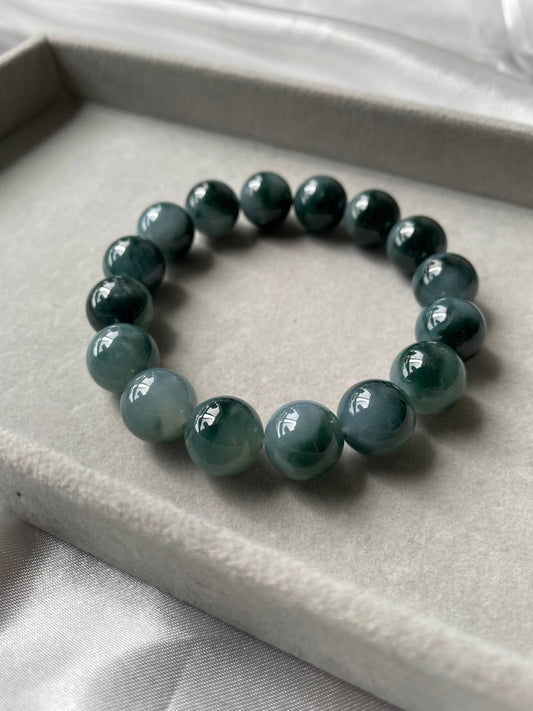 JBD227006 The Deep Blue Eclipse Jadeite Jade Beads Bracelet