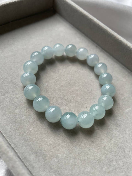 JBD227002 The Soaring Sky Blue Jadeite Jade Beads Bracelet