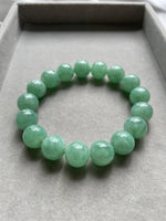 JBD227009 The Misty Moss Green Jadeite Jade Beads Bracelet