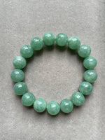 JBD227009 The Misty Moss Green Jadeite Jade Beads Bracelet