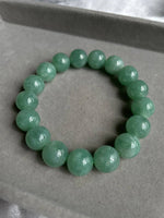 JBD227009 The Misty Moss Green Jadeite Jade Beads Bracelet