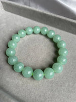 JBD227003 Green Apple of My Heart Jadeite Jade Beads Bracelet