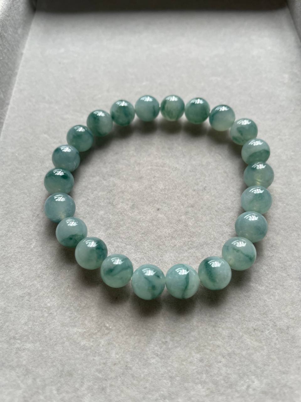 JBD227005 Dawn of the Woods Blue Jadeite Jade Beads Bracelet