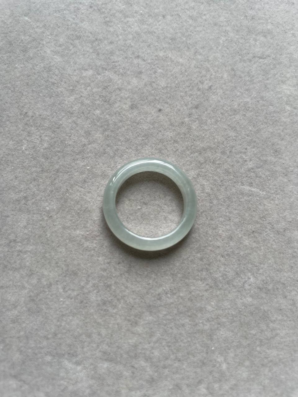 JO227017 Icy Falling Snow Jadeite Jade Ring | HK14 | US6.5
