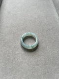 JO227019 Milky Jadeite Ring with Green Floating Flowers | HK17 | US7.5