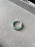 JO227019 Milky Jadeite Ring with Green Floating Flowers | HK17 | US7.5