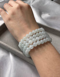 JBD228004 The Pure Ice Jadeite Jade Beads Bracelet