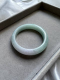 JBG223020 Prairie | Green with Pale Lavender Spring Jadeite Jade Bangle Size 53.3 (Fair Translucency)