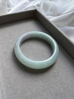 JBG223020 Prairie | Green with Pale Lavender Spring Jadeite Jade Bangle Size 53.3 (Fair Translucency)