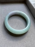 JBG223020 Prairie | Green with Pale Lavender Spring Jadeite Jade Bangle Size 53.3 (Fair Translucency)