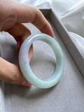 JBG223020 Prairie | Green with Pale Lavender Spring Jadeite Jade Bangle Size 53.3 (Fair Translucency)