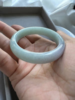 JBG223020 Prairie | Green with Pale Lavender Spring Jadeite Jade Bangle Size 53.3 (Fair Translucency)