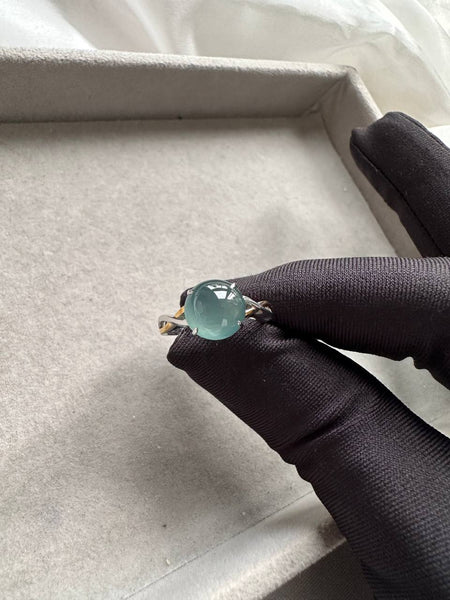 JO227037 The Blue Dream | Blue Jadeite Cabochon in 18K White Gold Setting | HK14 | US6.5