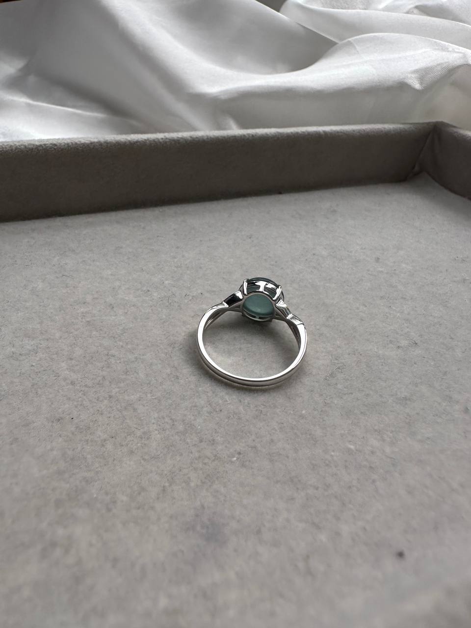 JO227037 The Blue Dream | Blue Jadeite Cabochon in 18K White Gold Setting | HK14 | US6.5