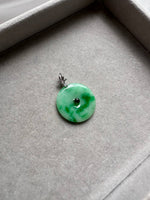 JPA225037 The Florence Lily | Bright Green Marbling Jadeite Donuts in 18K White Gold