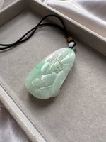 JSS230001 The River Pisces | Pastel Green Jadeite in Lotus Twin Fish Carving