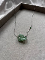 JO227035 The Loops of Love II | Double Loop Jadeite Love Necklace in 18K White Gold