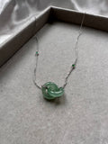 JO227035 The Loops of Love II | Double Loop Jadeite Love Necklace in 18K White Gold