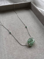 JO227035 The Loops of Love II | Double Loop Jadeite Love Necklace in 18K White Gold