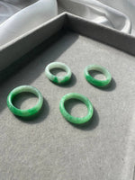 JO230003 Apples on my Finger | Bright Apple Green Jadeite Rings in size HK14, 18, and 19