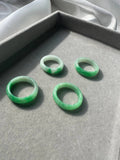 JO230003 Apples on my Finger | Bright Apple Green Jadeite Rings in size HK14, 18, and 19