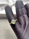 JO227027 Knot of Time | 18K Icy Pale Green Jadeite Cabochon in Twisted Knot Ring Setting with Natural Diamonds HK13 US66