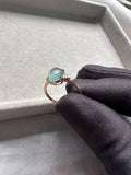 JO227028 Once in a Blue Moon | 18K Blue Jadeite Jade Cabochon Ring in Rose Gold with Natural Diamonds HK13 | US6